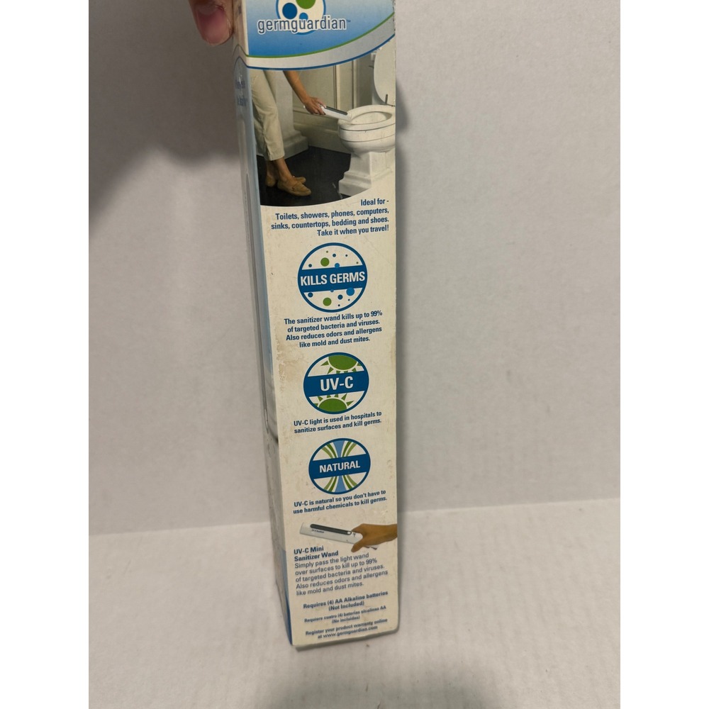 GermGuardian UV-C Mini Sanitizer Wand White Portable Travel LW9 - Picture 3 of 5
